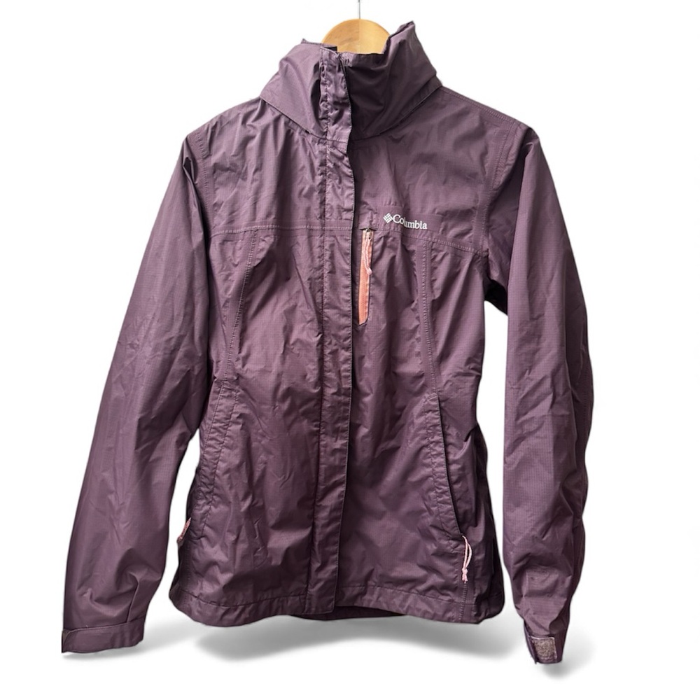 Columbia Women's Pouration Rain Jacket in Purple - XS